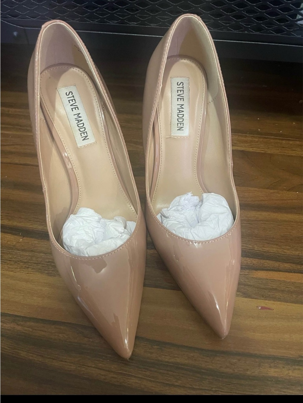 Steve Madden Nude Patent Pointed-Toe Pumps